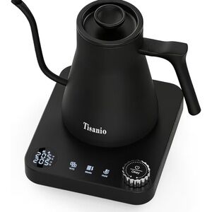 Tisanio Black Electric Kettle with Preset Temperatures